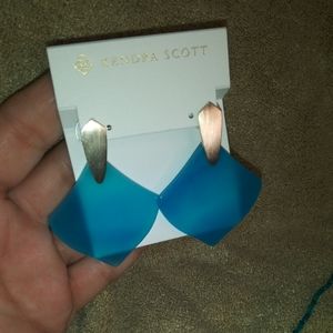 Silver & blue stone Kendra Scott earrings. NWT